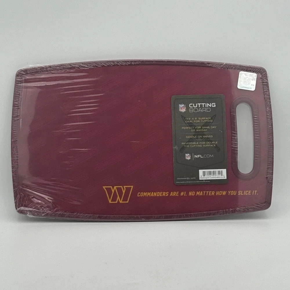 Washington Commanders NFL Cutting Board Burgundy Gold Reversible 14.5 x 9 NEW